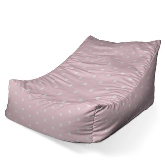 Dětský sedací vak Lounge Bílé puntíky na růžové: 80 x 95 x 50 cm