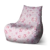 Sedací vak Bean Růžové hvězdy: 100 x 90 x 45 cm