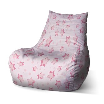 Sedací vak Bean Růžové hvězdy: 100 x 90 x 45 cm