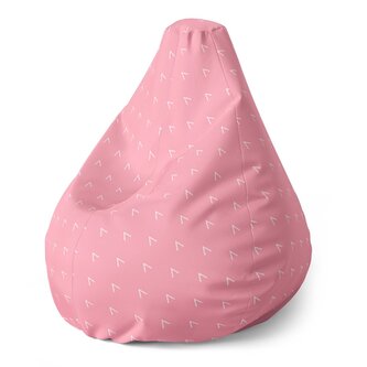 Sedací vak Pear Bílé čárky na růžové: 140 x 100 x 25 cm