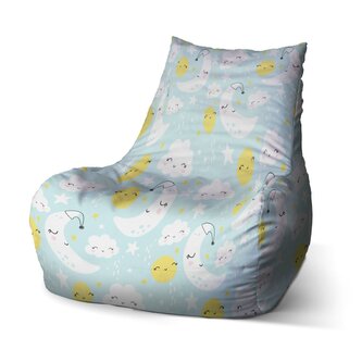 Sedací vak Bean Měsíce, slunce a mráčky: 100 x 90 x 45 cm