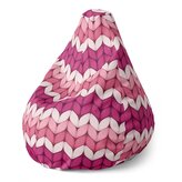Dětský sedací vak Pear Střídajíci růžové pletení: 70 x 95 x 15 cm