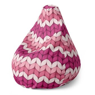 Dětský sedací vak Pear Střídajíci růžové pletení: 70 x 95 x 15 cm