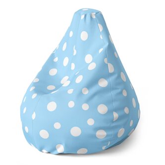 Dětský sedací vak Pear Bílé puntíky na modré: 70 x 95 x 15 cm