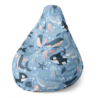Dětský sedací vak Pear Dětský mořský svět: 70 x 95 x 15 cm