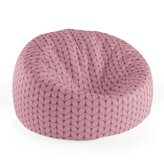 Sedací vak Cocoon Růžové pletení z vlny: 115 x 75 cm x 45 cm