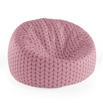 Sedací vak Cocoon Růžové pletení z vlny: 115 x 75 cm x 45 cm