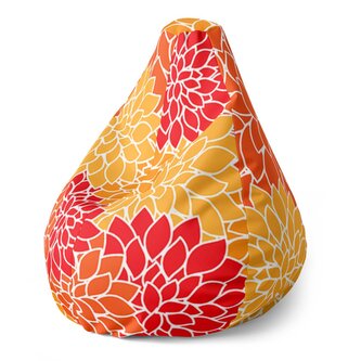Sedací vak Pear Barevné květiny: 140 x 100 x 25 cm