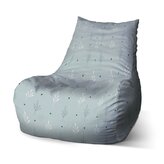 Dětský sedací vak Bean Modré a bílé lístky: 60 x 70 x 70 cm