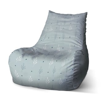 Dětský sedací vak Bean Modré a bílé lístky: 60 x 70 x 70 cm