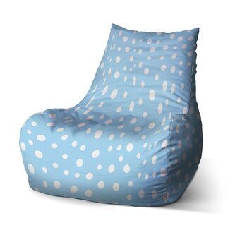 Sedací vak Bean Bílé puntíky na modré: 100 x 90 x 45 cm