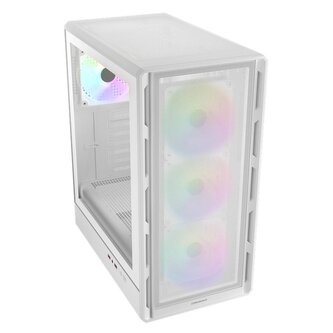 COUGAR PC skříň AIRFACE PURE RGB White Mid Tower Mesh Front Panel 3 x 120mm ARGB Fan, Rear Panel 1x 120mm ARGB Fan