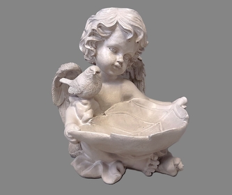 Anděl s listem a ptáčkem velký