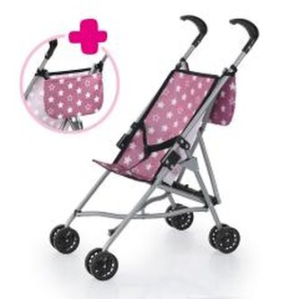 Wózek dla lalek z torbą w kolorze starym różu