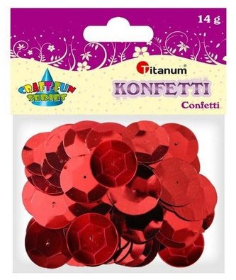 Konfetti okrągłe 14g czerwone