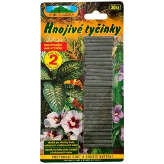 Nohel Garden univerzální hnojivé tyčinky na rostliny, balení 30 kusů tyčinek