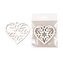 Bombka drewniana Serce biała 3szt