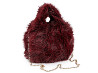 Kožešinová kabelka - 1 ks - 7 bordó