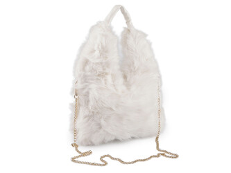 Kožešinová kabelka - 1 ks - 11 krémová nejsvět.