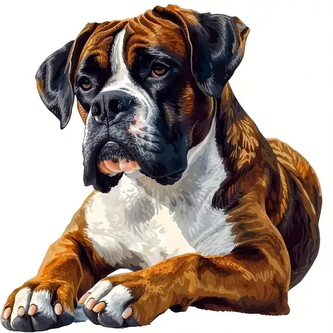 Diamantový obrázek Pes boxer  30 x 40 cm