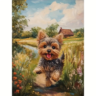 Diamantový obrázek Pes Jorkšír 30 x 40 cm