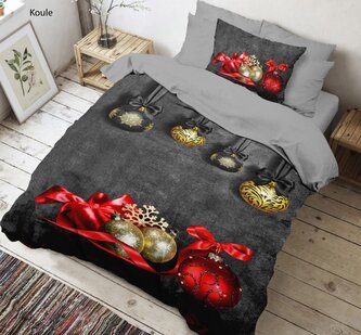 3D povlečení 140x200, 70x90cm Vánoční koule