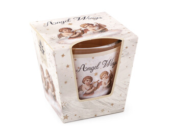 Vonná svíčka ve skle 120 g - 12 ks - 6 (Angel Wings) krémová světlá
