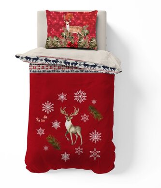 3D povlečení 140x200, 70x90cm Vánoční jelen