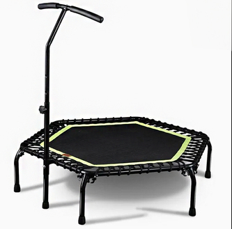 Trampolína s madlem SEDCO HEXAGON S600 - 122 cm - Černá (Kov)