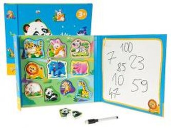 Puzzle i tablica suchościeralna z długopisem