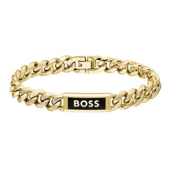 Pozlacený náramek pro muže Kassy Emblem 1580680 Hugo Boss / Délka: 19 cm
