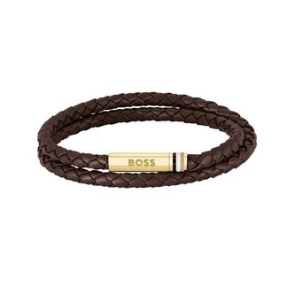 Dvojitý kožený náramek Ares 1580670 Hugo Boss / Délka: 19 cm