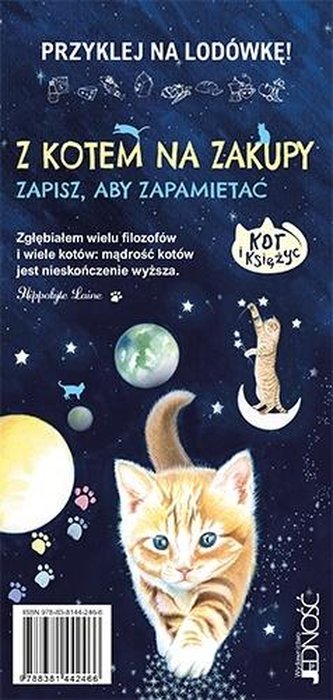 Z kotem na zakupy. Notes z magnesem na lodówkę Z kotem na zakupy. Notes z magnesem na lodówkę