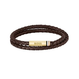 Dvojitý kožený náramek Ares 1580670 Hugo Boss / Délka: 17,5 cm