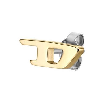 Pozlacená ocelová single náušnice DX1520710 Diesel