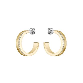 Slušivé pozlacené kruhové náušnice 1580522 Hugo Boss