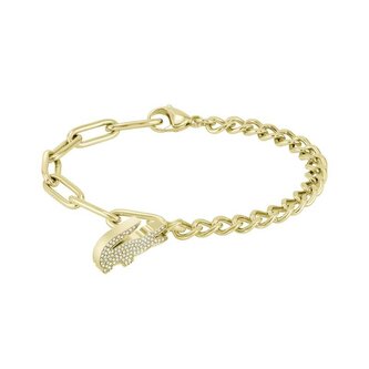 Dámský pozlacený náramek s krystaly Crocodile 2040147 Lacoste