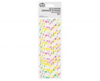 Rurki papierowe kolorowe groszki 6x197mm 12szt