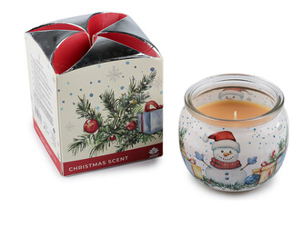 Vonná svíčka ve skle 90 g - 12 ks - 27 (Christmas Scent) lososová světlá