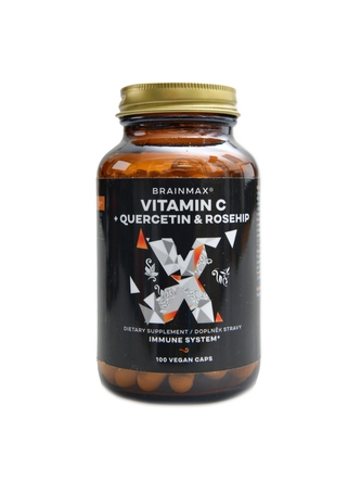 BrainMax - Vitamin C quercetin rose hip 100 kapslí