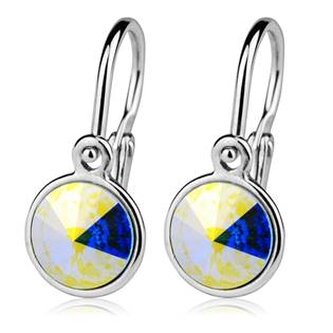 CS1020-AB Dětské stříbrné náušnice, Crystals from SWAROVSKI® Crystal AB