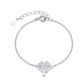 DN-0116 Dětský stříbrný náramek čtyřlístek - čtyřlístky