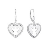 NB-3902 Stříbrné náušnice srdce s andílky - andílci
