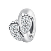 B0845 Stříbrný přívěšek korálek stopper dětské stopy