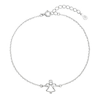 EG7554 Stříbrný náramek andělíček se zirkony - andílci