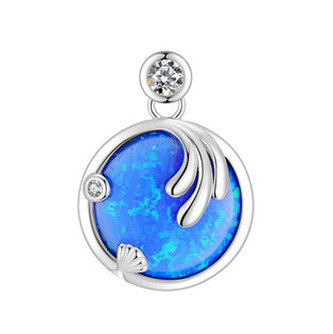 NB-4284-OP05 Stříbrný přívěšek s modrým opálem