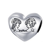 B0096 Stříbrný přívěšek korálek na náramek - rodina