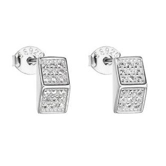 EG2640 Stříbrné náušnice pyramidy se zirkony