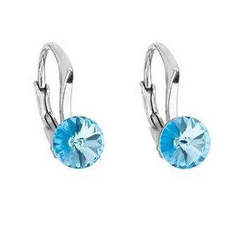 EG2501-AQ Stříbrné náušnice s Crystals from Swarovski® Aquamarine