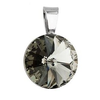 EG1008-BD Stříbrný přívěšek rivoli Crystals from Swarovski® Black Diamond